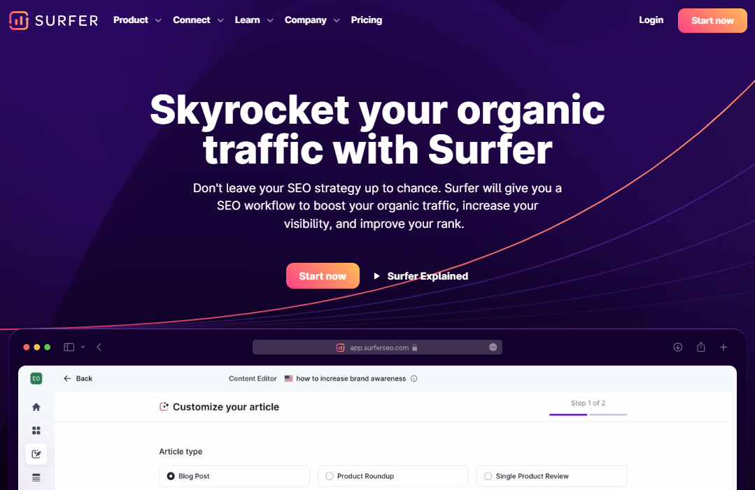 Surfer Homepage 2024