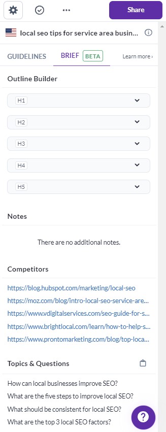 The Content Editor's Brief Section in Surfer SEO The Content Editor's Brief Section in Surfer SEO