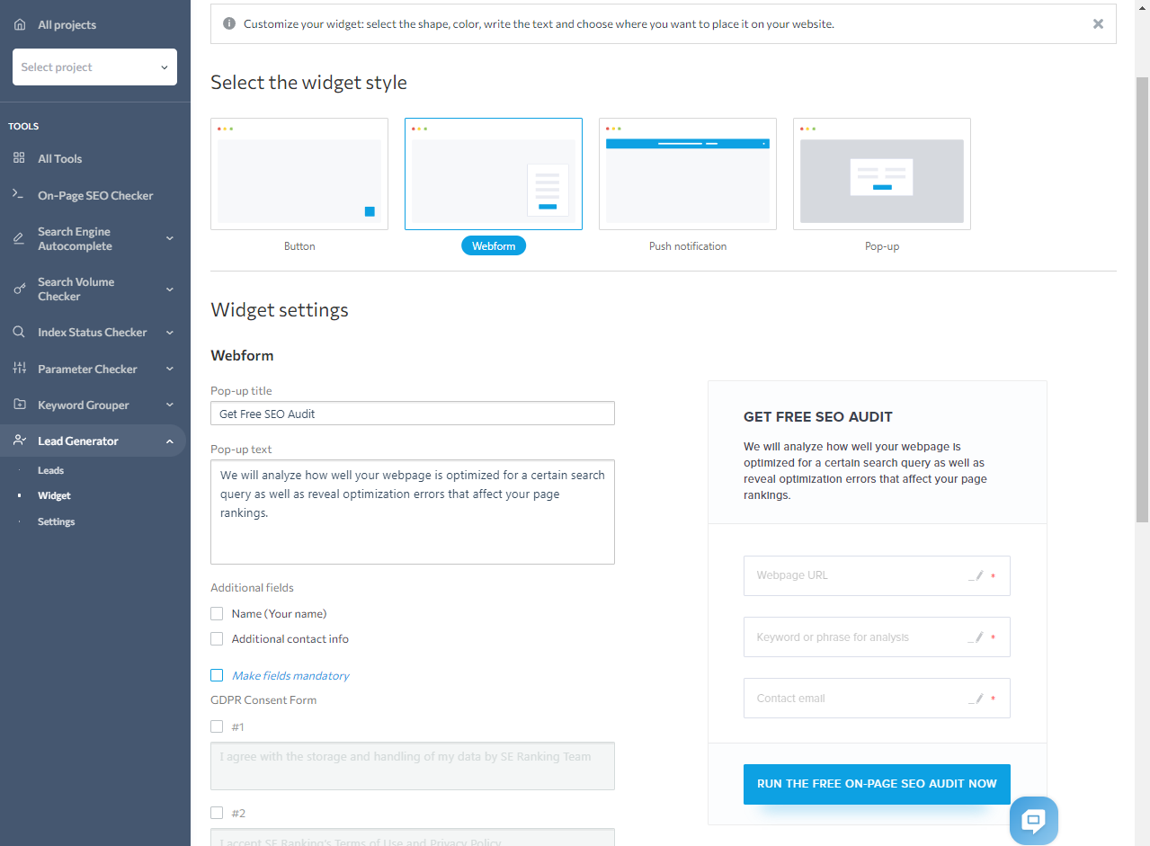 SE Ranking Review 2023: Features, Pricing & More 41 SE Ranking's Lead Generator