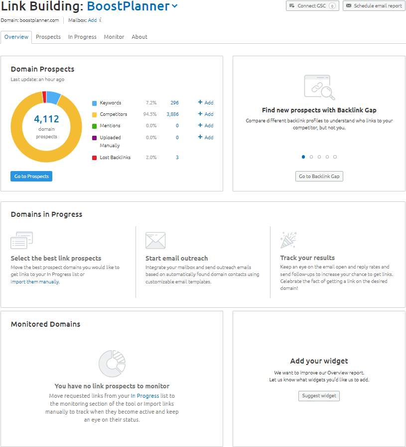 Semrush's Link Building Tool Semrush's Link Building Tool