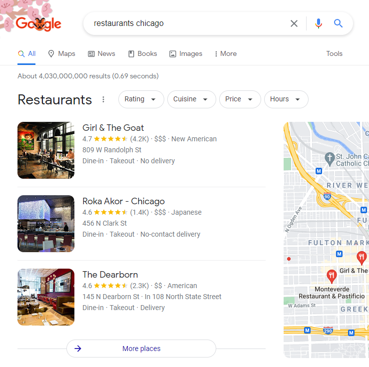 Google Local Pack Example Google Local Pack Example