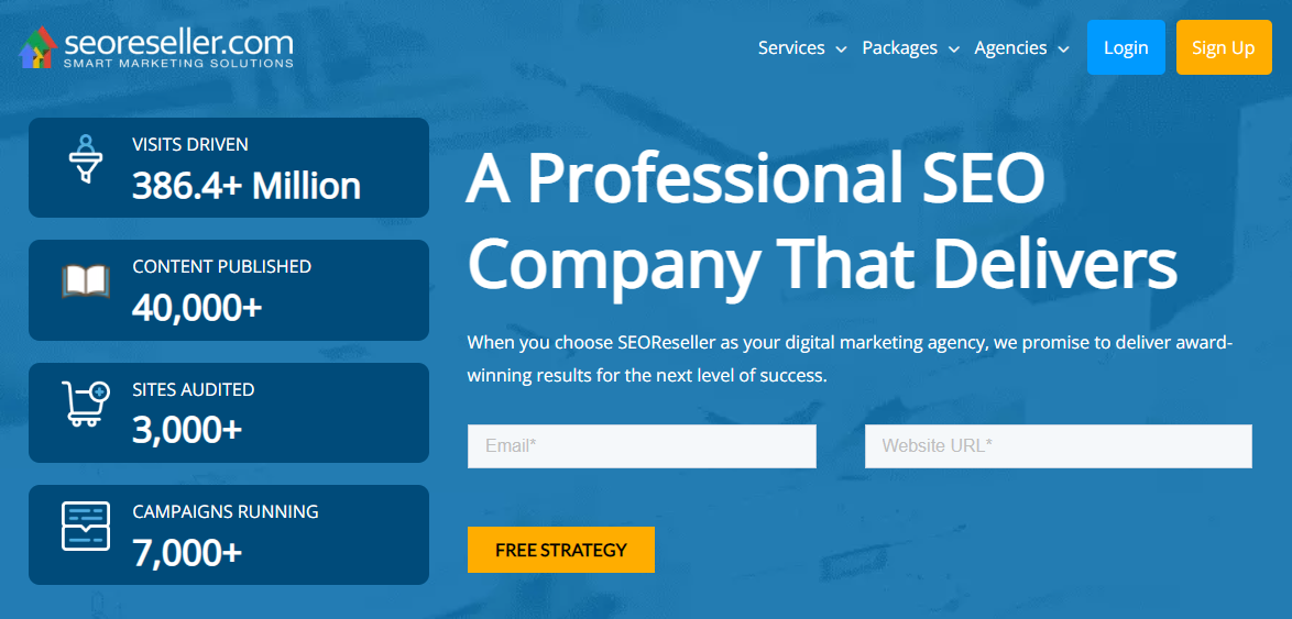 SEOReseller Homepage - Affordable SEO Packages Provider