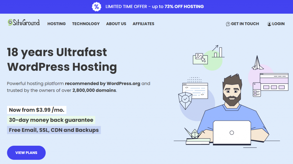 WordPress Google Cloud Hosting Provider - SiteGround