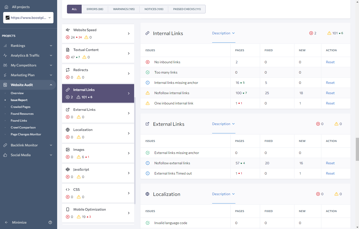 Website Audit in SE Ranking