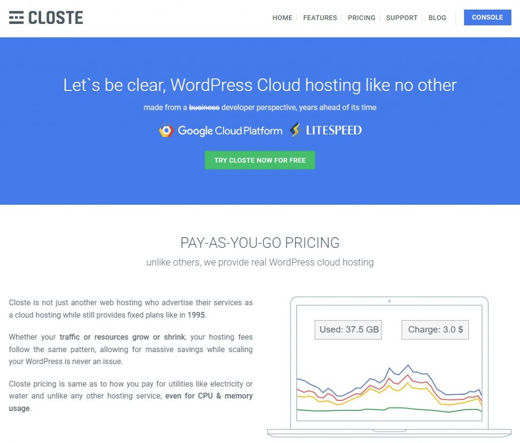 WordPress Google Cloud Web Hosting - Closte